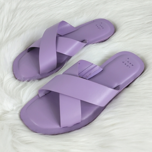 a new day Shoes - A New Day Flat Slide Sandals Lavendar Purple